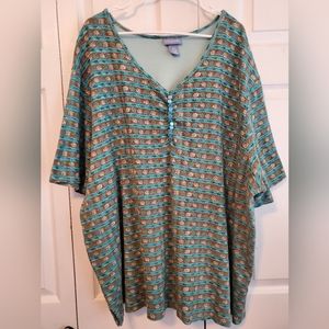 Woman's Liz & Me Tourquoise Top Plus size 4X (30/32)